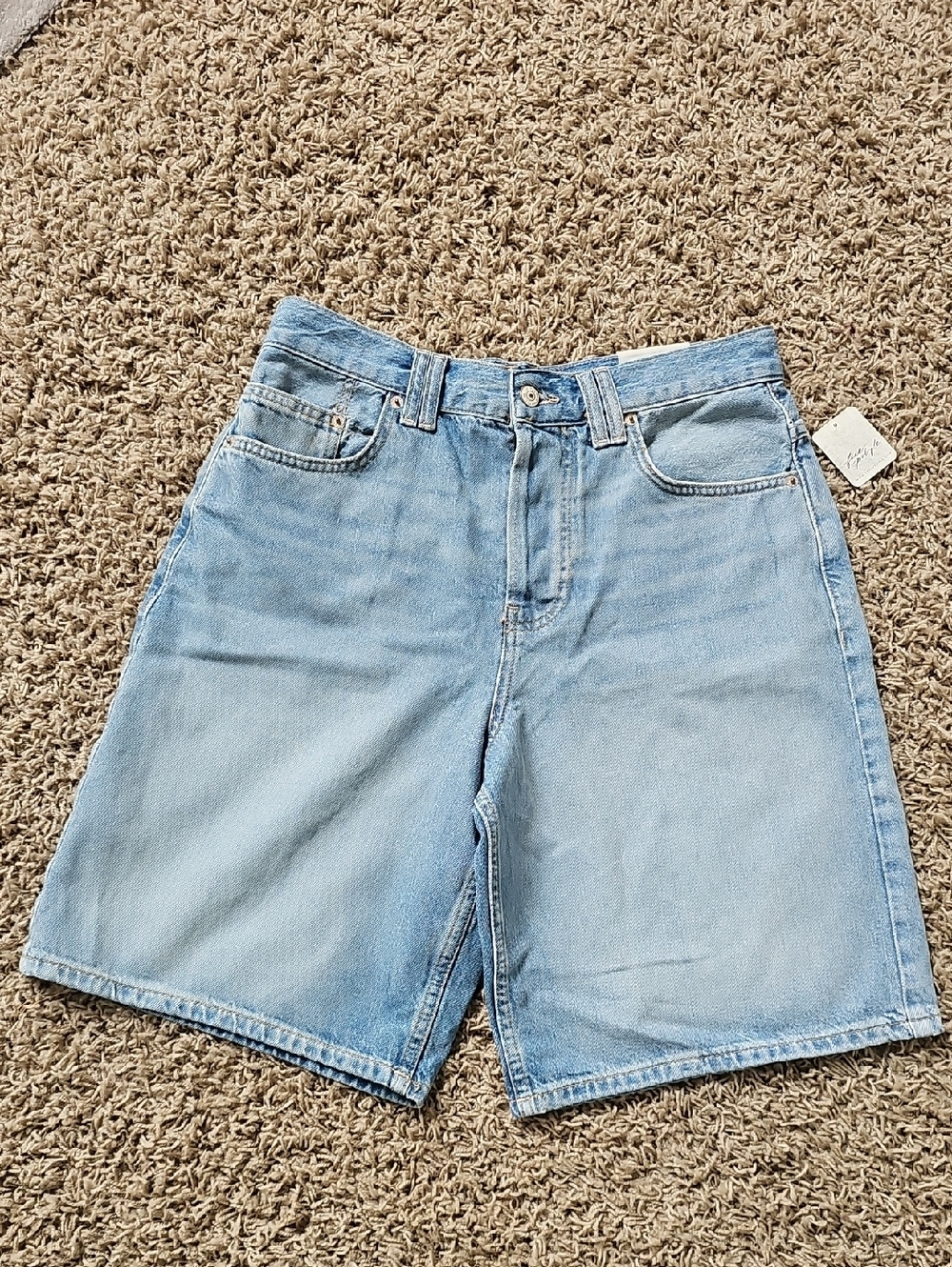 NWT We The Free Montana Shorts Jean Bermuda 27 Cowgirl Blues Cotton - Picture 5 of 12